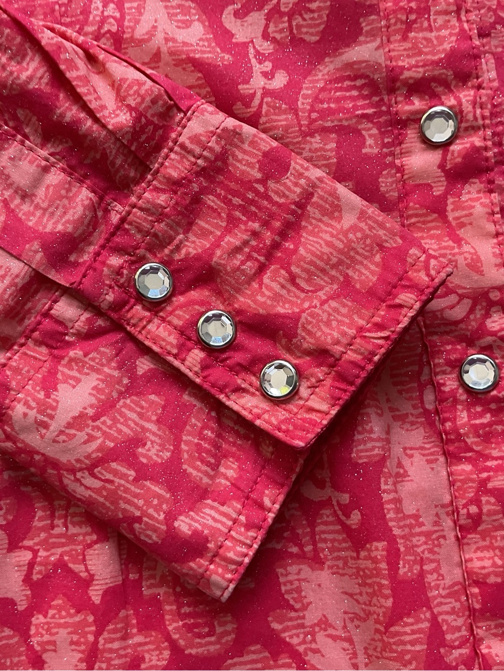 Twenty X Vintage Western Orange Red Pinkish Paisley Button-Up Dress Shirt M - Picture 3 of 7